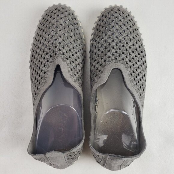 Ilse Jacobsen Tulip Slip On Flat Womens 7.5-8 38 Gray Leather Perforated Shoe - Picture 7 of 11